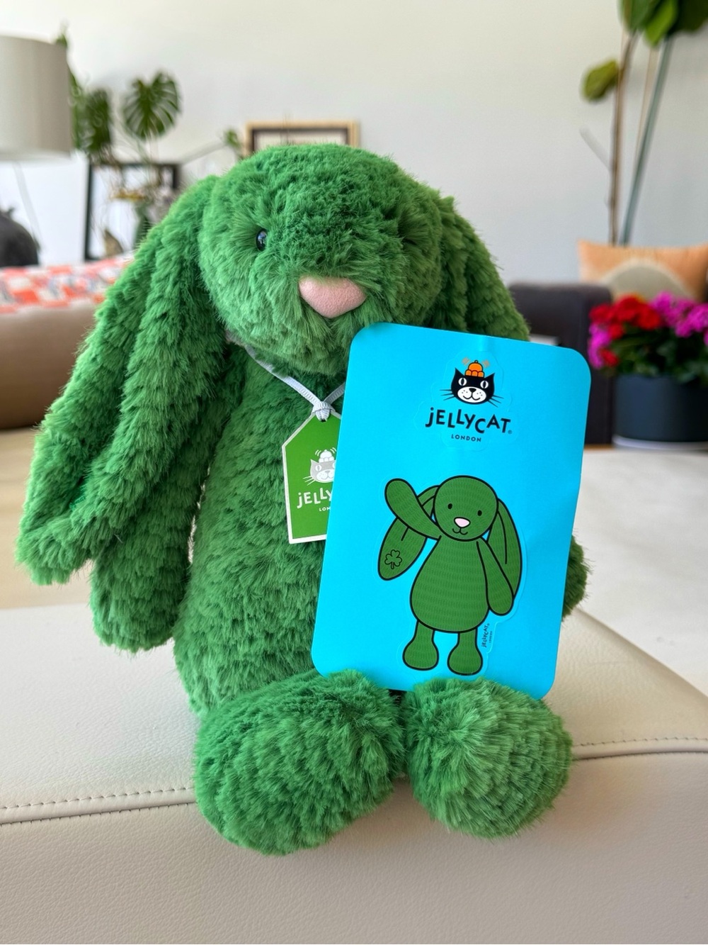 NWT Jellycat Blathnaid Green Irish Bunny & Sticker - 💯 Authentic - US Seller